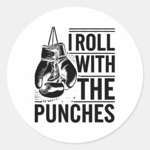 Ik Rol Met De Vuisten Boksersport Kracht Atleet Ronde Sticker