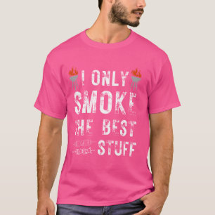 Ik rook alleen de beste dingen, barbecue vlees gri t-shirt