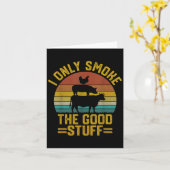 Ik rook alleen goede dingen Funny Bbq T vleesroker Kaart (Gele Bloem)