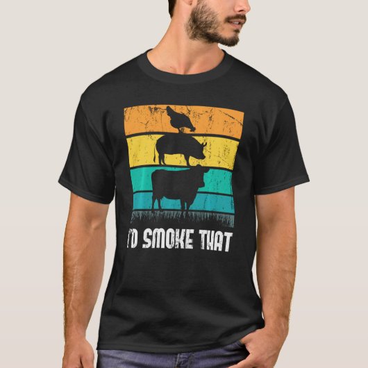 Ik rook dat grappige grillen rookvlees t-shirt (Voorkant)