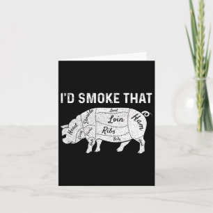 Ik rook dat grillen vlees bbq roker vader's dag kaart