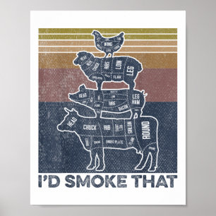 Ik rook dat rundervarkensslager grappig gesneden h poster