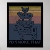Ik rook dat rundvlees dat kippenkuiken Butcher sch Poster (Voorkant)
