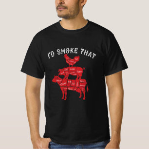 Ik rook die Barbecue Grilling BBQ Smoker Gift T-shirt