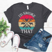 Ik rook die grappige retro BBQ feestje roker pap T-shirt