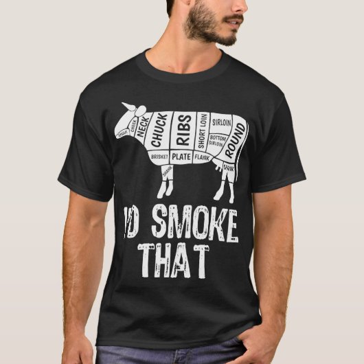 Ik rook die Koe BBQ die rookt barbecue T-shirt (Voorkant)