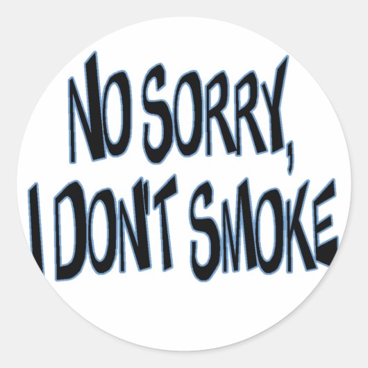 Ik rook niet ronde sticker (Voorkant)