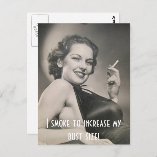 Ik rook om mijn borsten te vergroten! briefkaart (Voorkant / Achterkant)