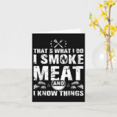 Ik rook vlees en ik weet dingen grappig BBQ grille Kaart (Gele Bloem)