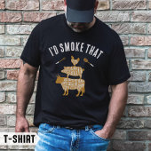 Ik rookte dat grappige BBQ vlees grill cadeau voor T-shirt