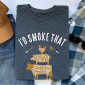 Ik rookte dat grappige BBQ vlees grill cadeau voor T-shirt