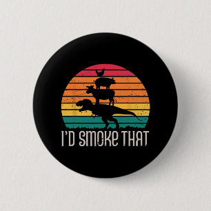 Ik rookte die dinosauriërs BBQ die vleesdieren gri Ronde Button 5,7 Cm
