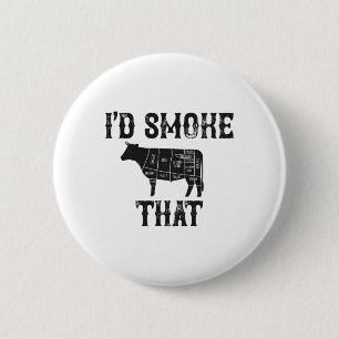 Ik rookte die Koe BBQ-grilling Ronde Button 5,7 Cm