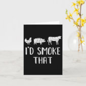 Ik rookte die leuke BBQ barbecue roker chef Kaart (Gele Bloem)