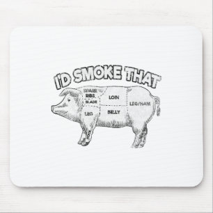 Ik rookte die rare BBQ roker  varkensvlees L Muismat