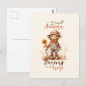 Ik ruik de herfst - Rustic Scarecrow & Sunflower Briefkaart (Voorkant / Achterkant)
