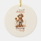 Ik ruik de herfst - Rustic Scarecrow & Sunflower Keramisch Ornament (Voorkant)