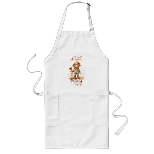 Ik ruik de herfst - Rustic Scarecrow & Sunflower Lang Schort (Voorkant)