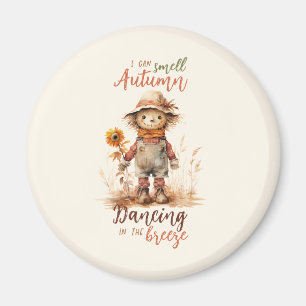 Ik ruik de herfst - Rustic Scarecrow & Sunflower Magneet
