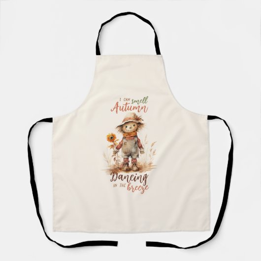 Ik ruik de herfst - Rustic Scarecrow & Sunflower Schort (Voorkant)