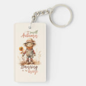 Ik ruik de herfst - Rustic Scarecrow & Sunflower Sleutelhanger (achterkant)