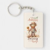 Ik ruik de herfst - Rustic Scarecrow & Sunflower Sleutelhanger (Voorkant)