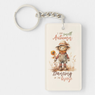 Ik ruik de herfst - Rustic Scarecrow & Sunflower Sleutelhanger