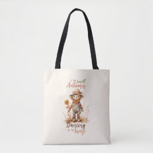 Ik ruik de herfst - Rustic Scarecrow & Sunflower Tote Bag