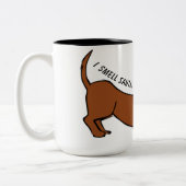 Ik ruik de kerstman! Dachshund Cartoon Koffie Mok (Links)