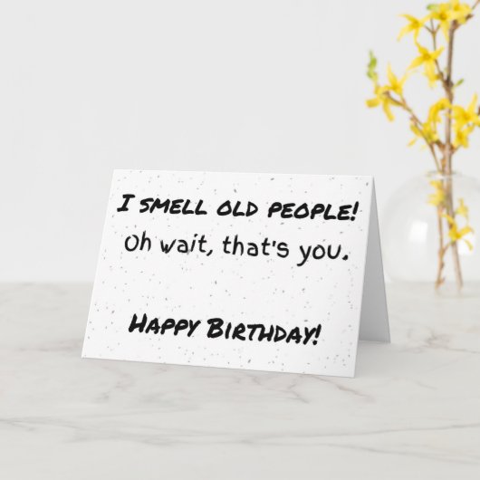 Ik ruik de verjaardag van oude mensen kaart (Gele Bloem)