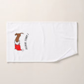 Ik ruik Kerstman! Tekening van een dachshond Handdoek (Handdoek)