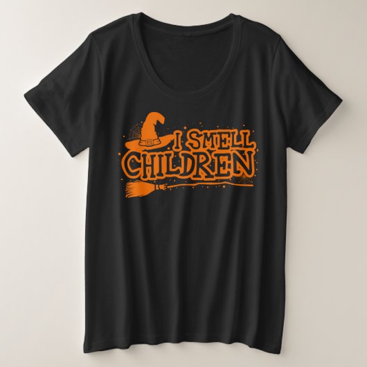Ik ruik kinderen, Halloween vrouwen Grote Maat T-shirt (Design voorkant)