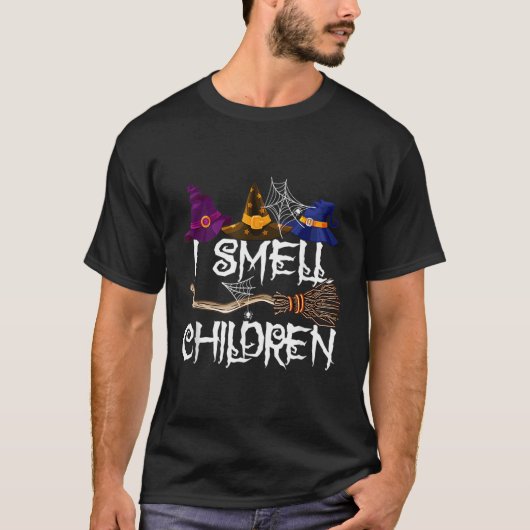 Ik ruik kinderen heksen Halloween Py T-shirt (Voorkant)