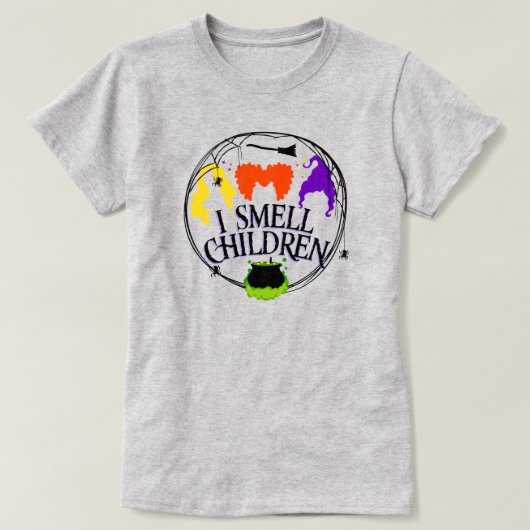 Ik ruik kinderen met drie heksen t-shirt (Design voorkant)