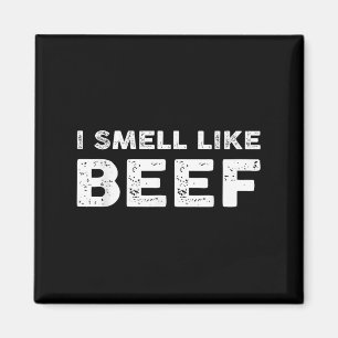 Ik ruik naar rund Grappig Meme Steak Meat Smoking Magneet