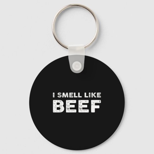 Ik ruik naar rund Grappig Meme Steak Meat Smoking Sleutelhanger (Voorkant)