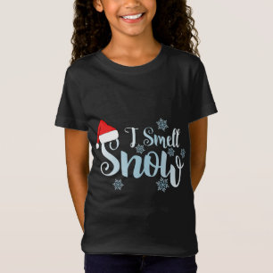 ik ruik sneeuw, schattige sneeuwvlokken besneeuwd  t-shirt