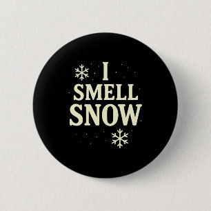 Ik ruik sneeuw Winter Kerstmis Lange mouw Ronde Button 5,7 Cm