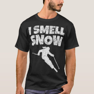 Ik ruik sneeuw  wit Vrouw skiër T-shirt