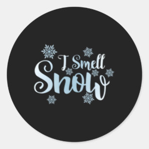 Ik ruik sneeuwvlokken sneeuwwinter ronde sticker