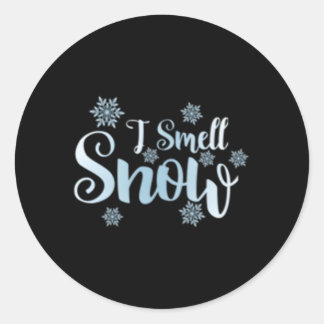 Ik ruik sneeuwvlokken sneeuwwinter ronde sticker