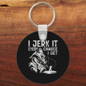 Ik ruk het elke kans dat ik Vissen hengelvis krijg Sleutelhanger (Voorkant)