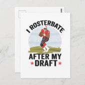 Ik rukkebek Na mijn Draft Funny Fantasy Football Briefkaart (Voorkant / Achterkant)