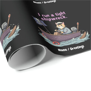 Ik run een Tight Shipwreck Funny Mom & Dad Quote Cadeaupapier
