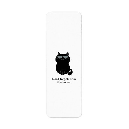 Ik run het huis - Cute Kat - Retouradreslabel Etiket (Voorkant)