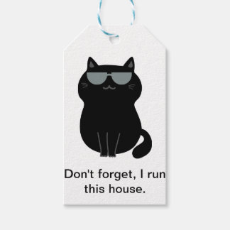 Ik run het huis - Knuffelkat - Cadeaubijsluiter Cadeaulabel