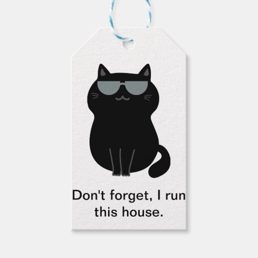 Ik run het huis - Knuffelkat - Cadeaubijsluiter Cadeaulabel (Voorkant)
