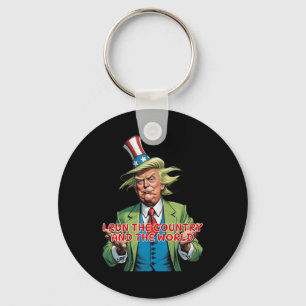 Ik run het land en de wereld grappig Trump Sleutelhanger