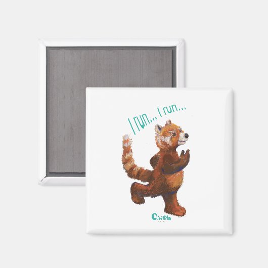 Ik run rode panda koelkast magneet (Voorkant / Achterkant)