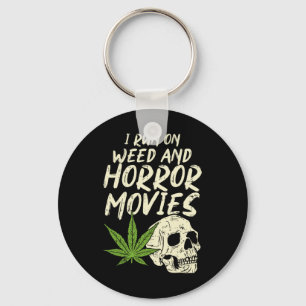 Ik run wiet horror films schedel plezier Halloween Sleutelhanger